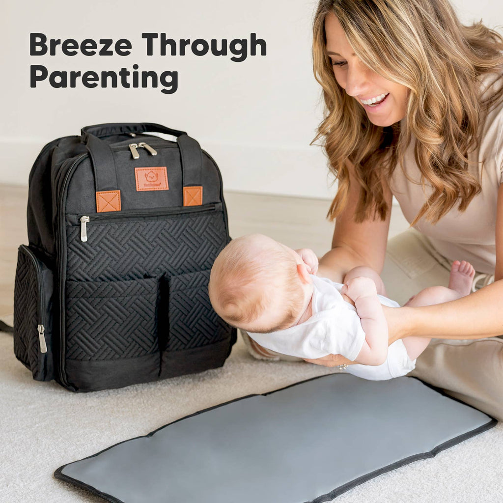 Bree Diaper Bag Backpack with Changing Pad: Charcoal