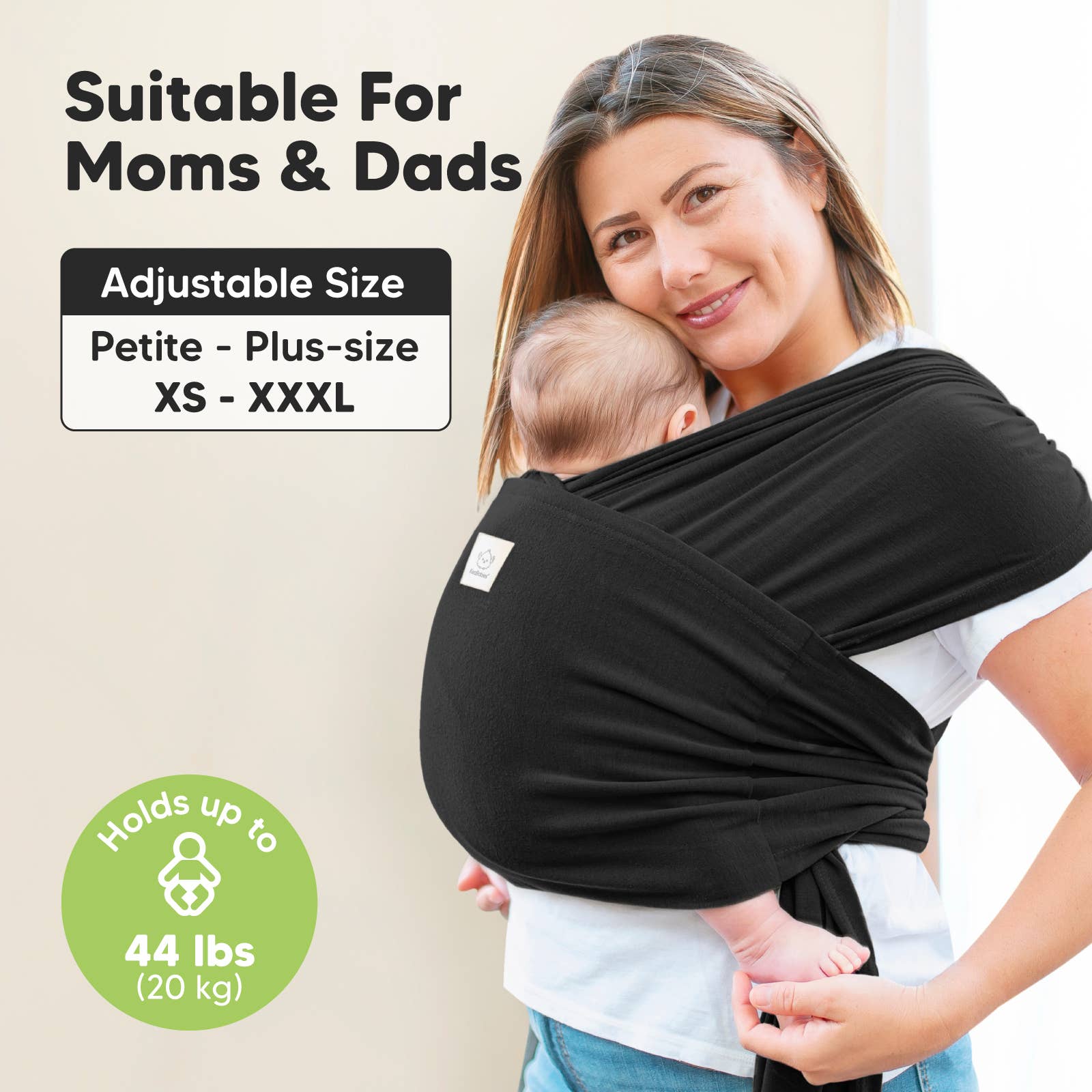 D-Lite Wrap Carrier: Trendy Black