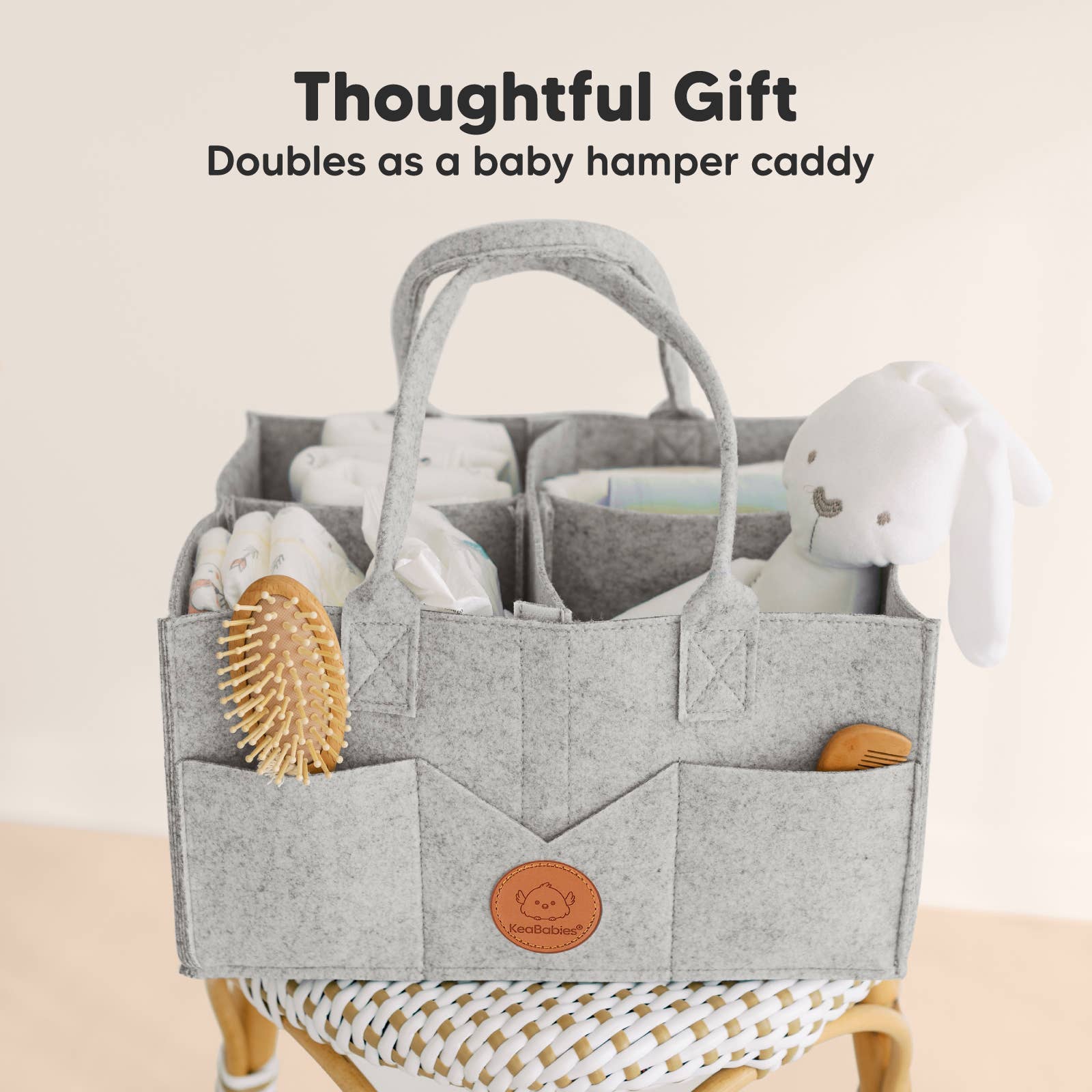 Original Baby Diaper Caddy Organizer for Nursery, Storage: Classic Gray