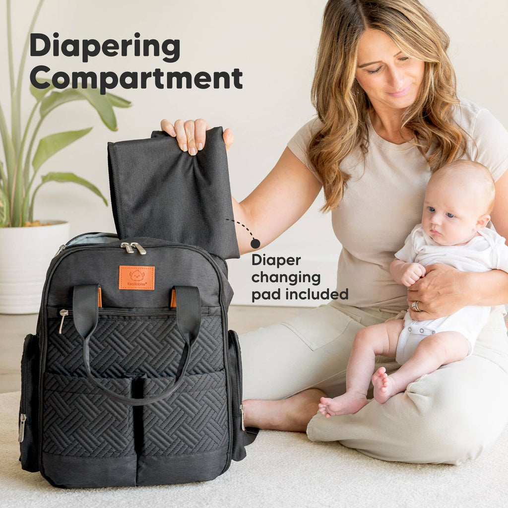 Bree Diaper Bag Backpack with Changing Pad: Charcoal