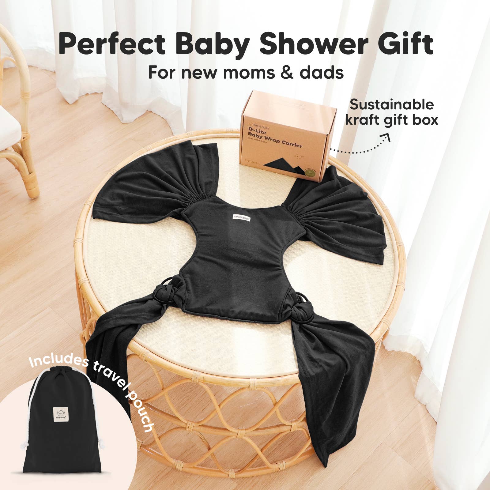 D-Lite Wrap Carrier: Trendy Black
