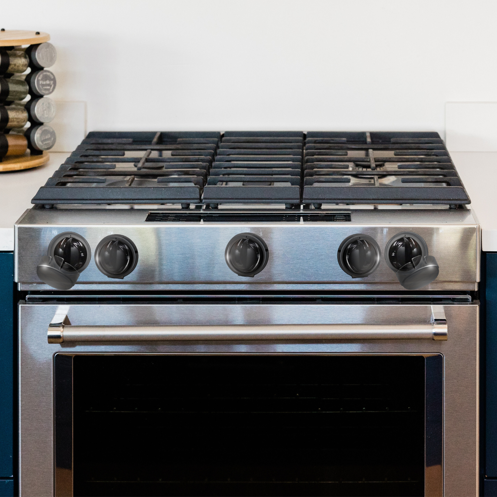 Stove burner knob covers black, 5 Pack, easy for adults to manage 
