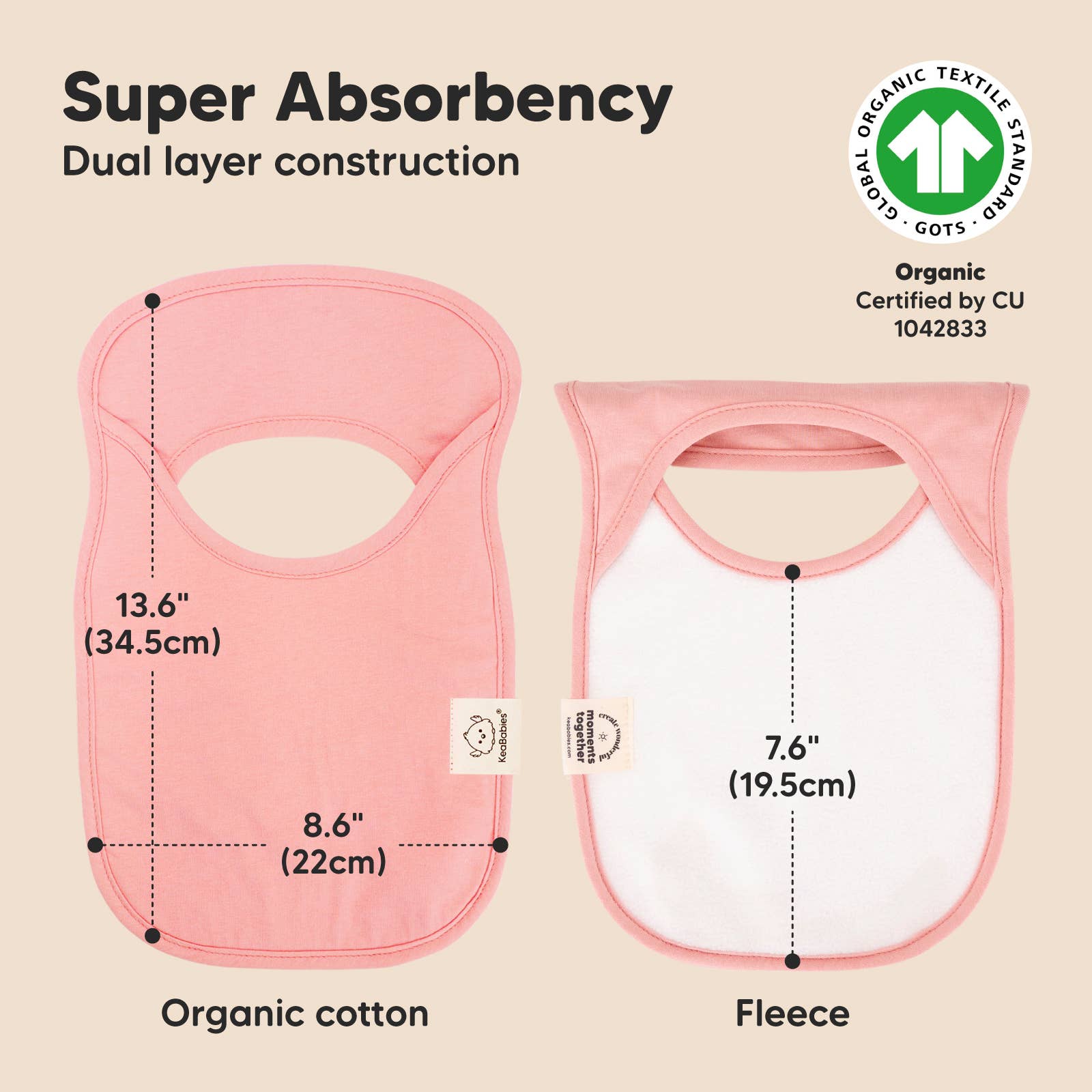 8-Pack Hallo Drool Bibs: Dahlia