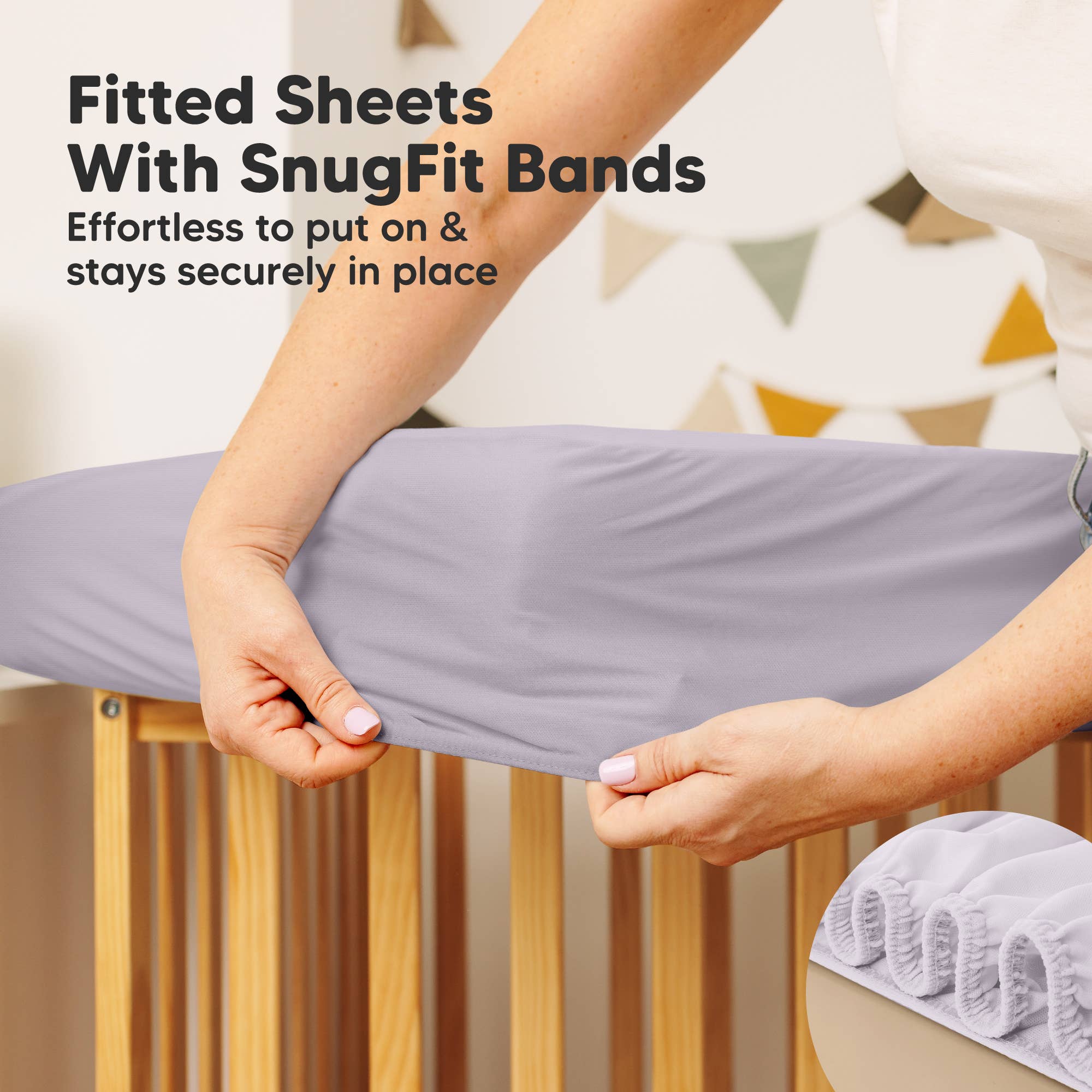 2-pk Quin Protect+ Waterproof Crib Mattress Protector Cover: Thistle