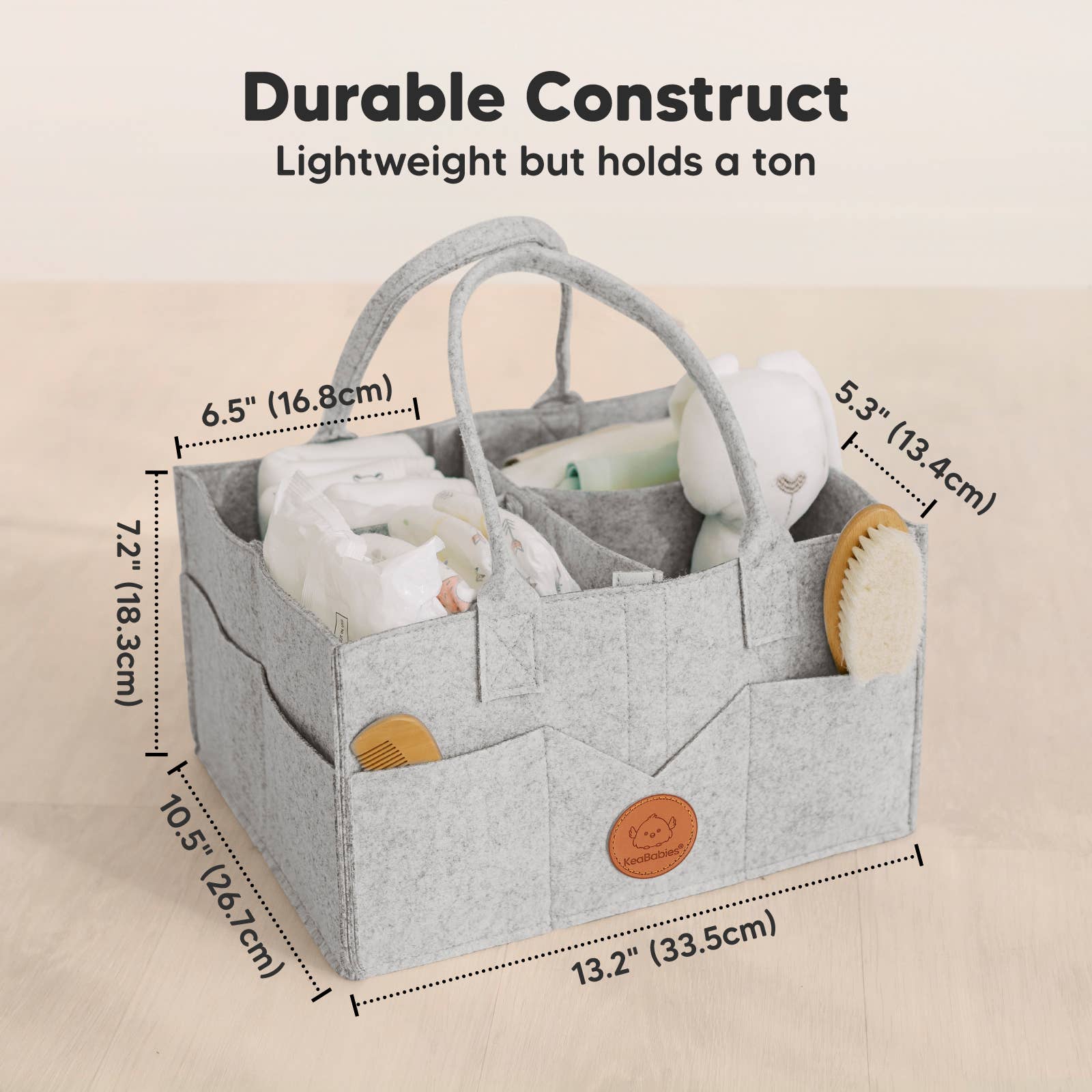 Original Baby Diaper Caddy Organizer for Nursery, Storage: Classic Gray