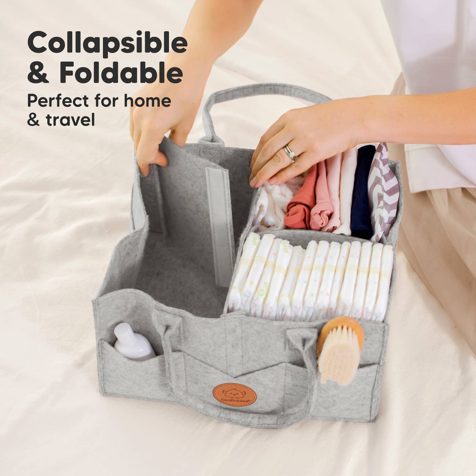 Original Baby Diaper Caddy Organizer for Nursery, Storage: Classic Gray