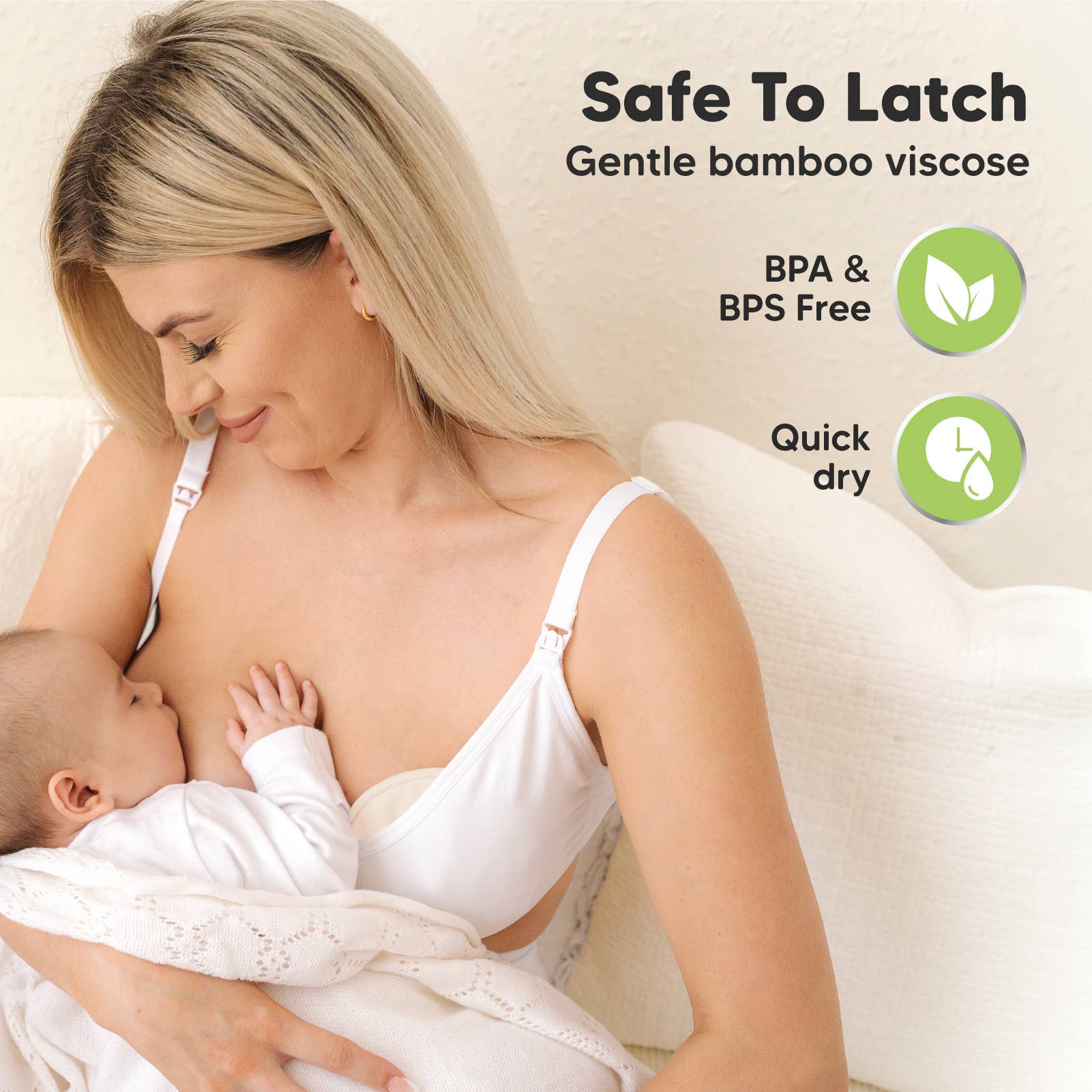 14pk Comfy Nursing Pads, Reusable Breastfeeding Pads: Bare Beige / 4.8"