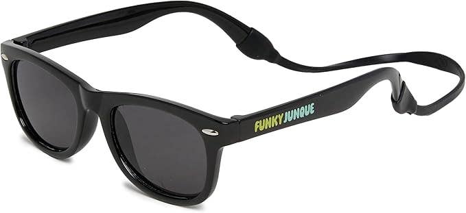 Kids Flexible Wire Sunglasses - Black/Smoke Mirror Lenses: Toddler (2-7 years)