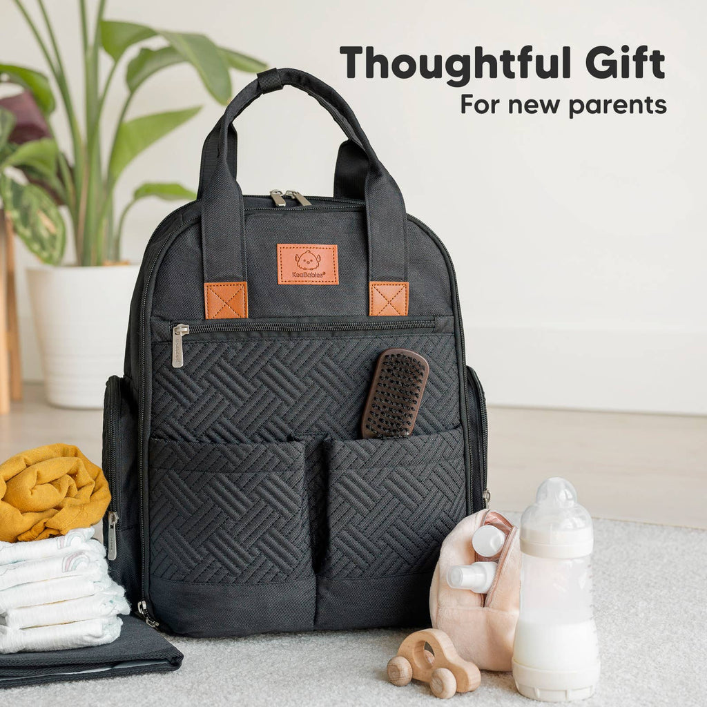 Bree Diaper Bag Backpack with Changing Pad: Charcoal