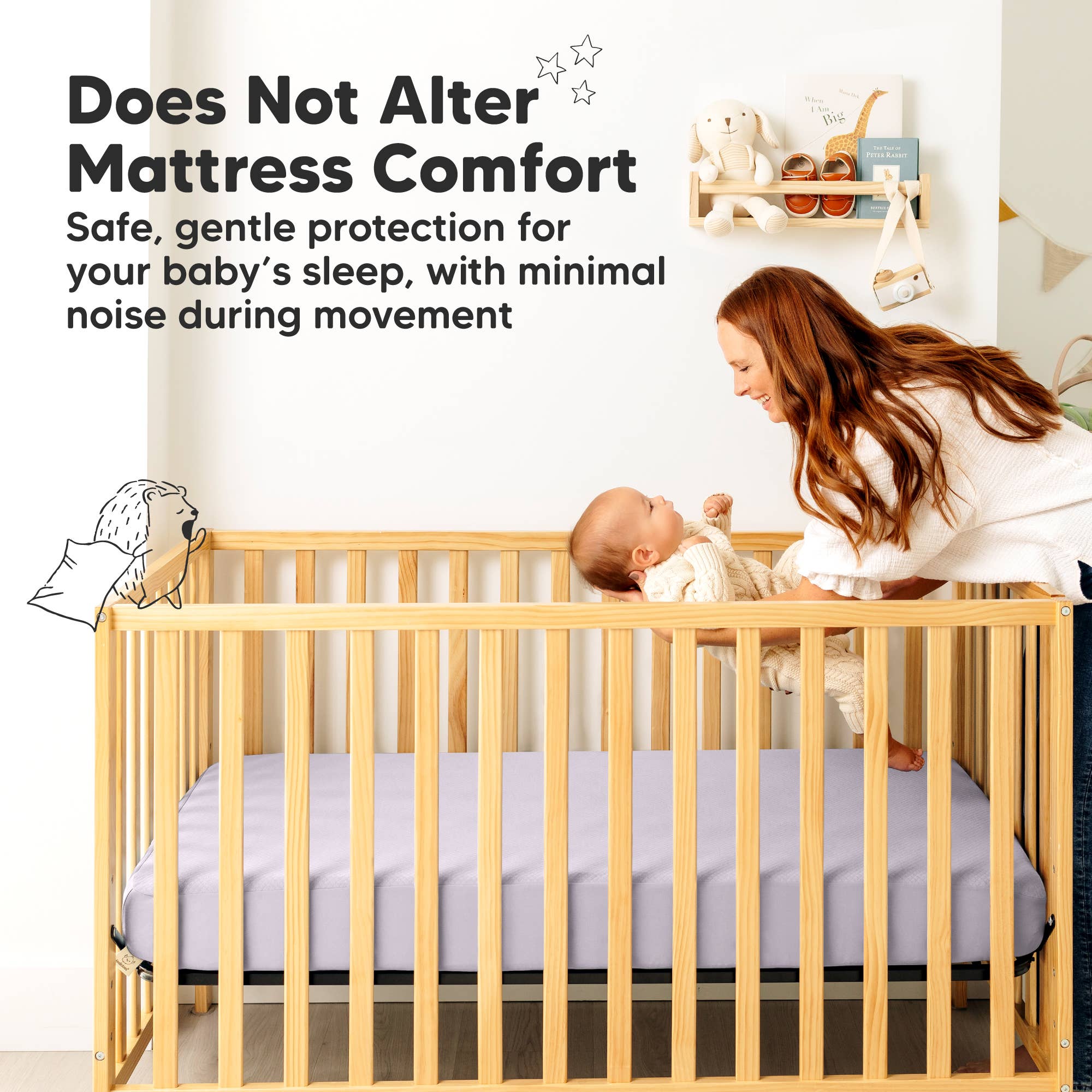 2-pk Quin Protect+ Waterproof Crib Mattress Protector Cover: Thistle