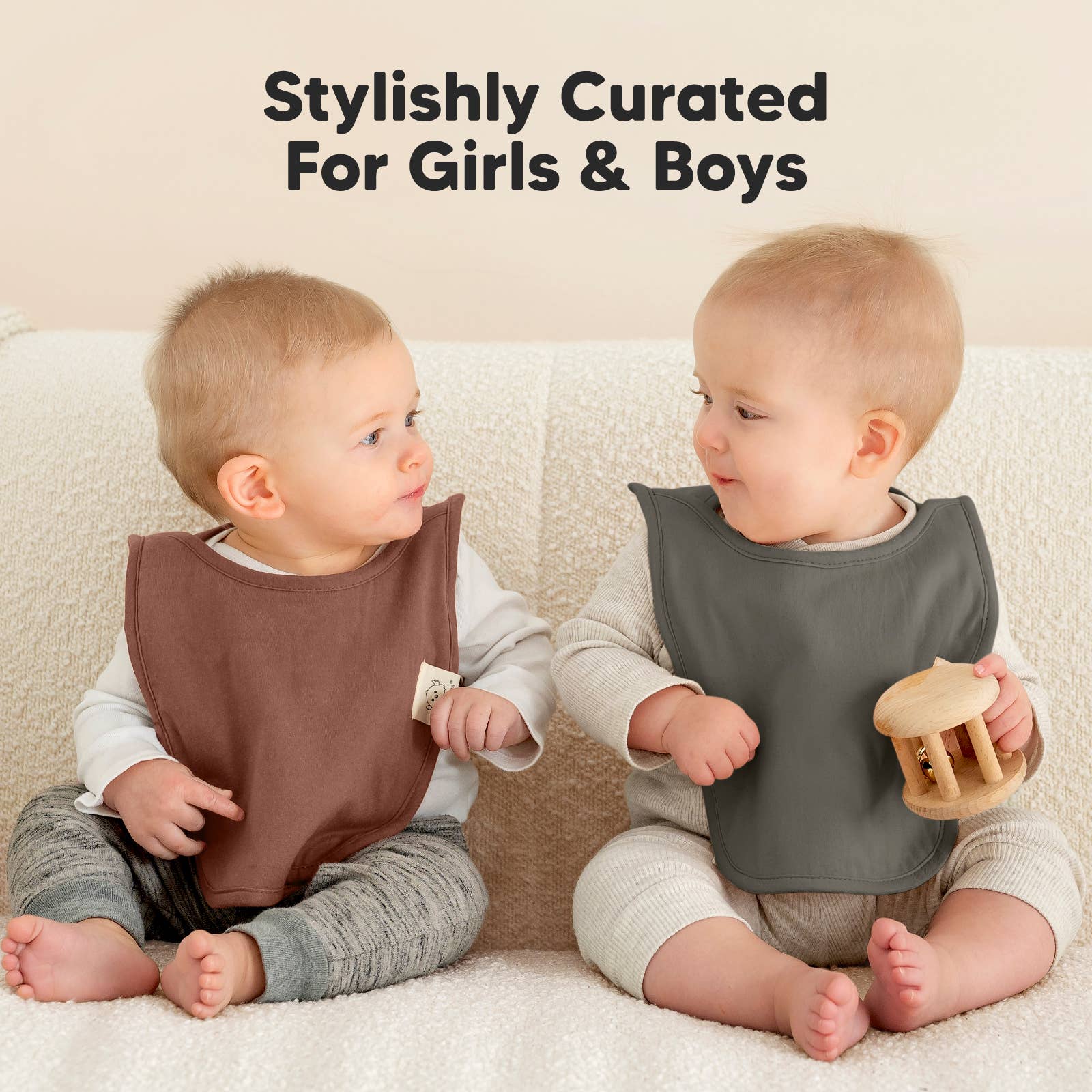 8-Pack Hallo Drool Bibs: Brick