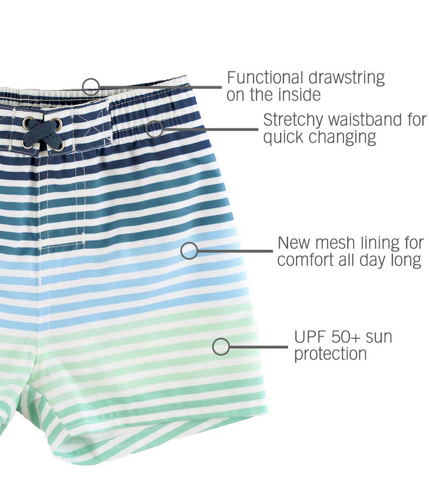 Boys Coastal Stripe Swim Trunks