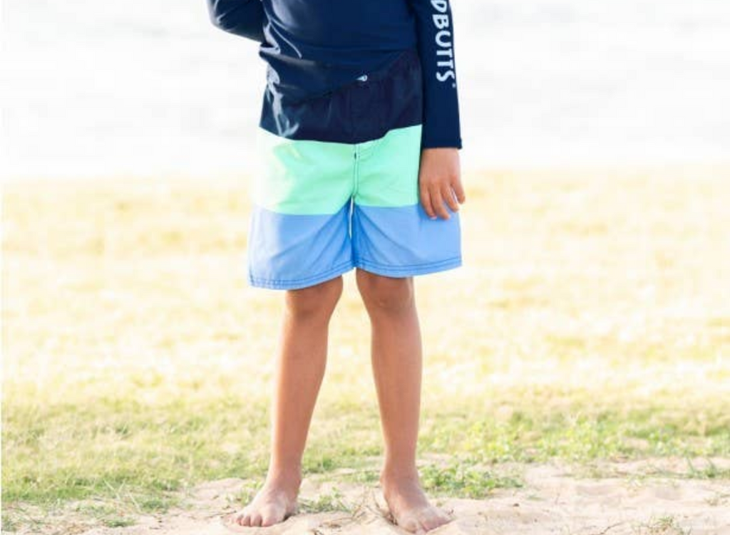 Boys Mint and Blue  Swim Shorts