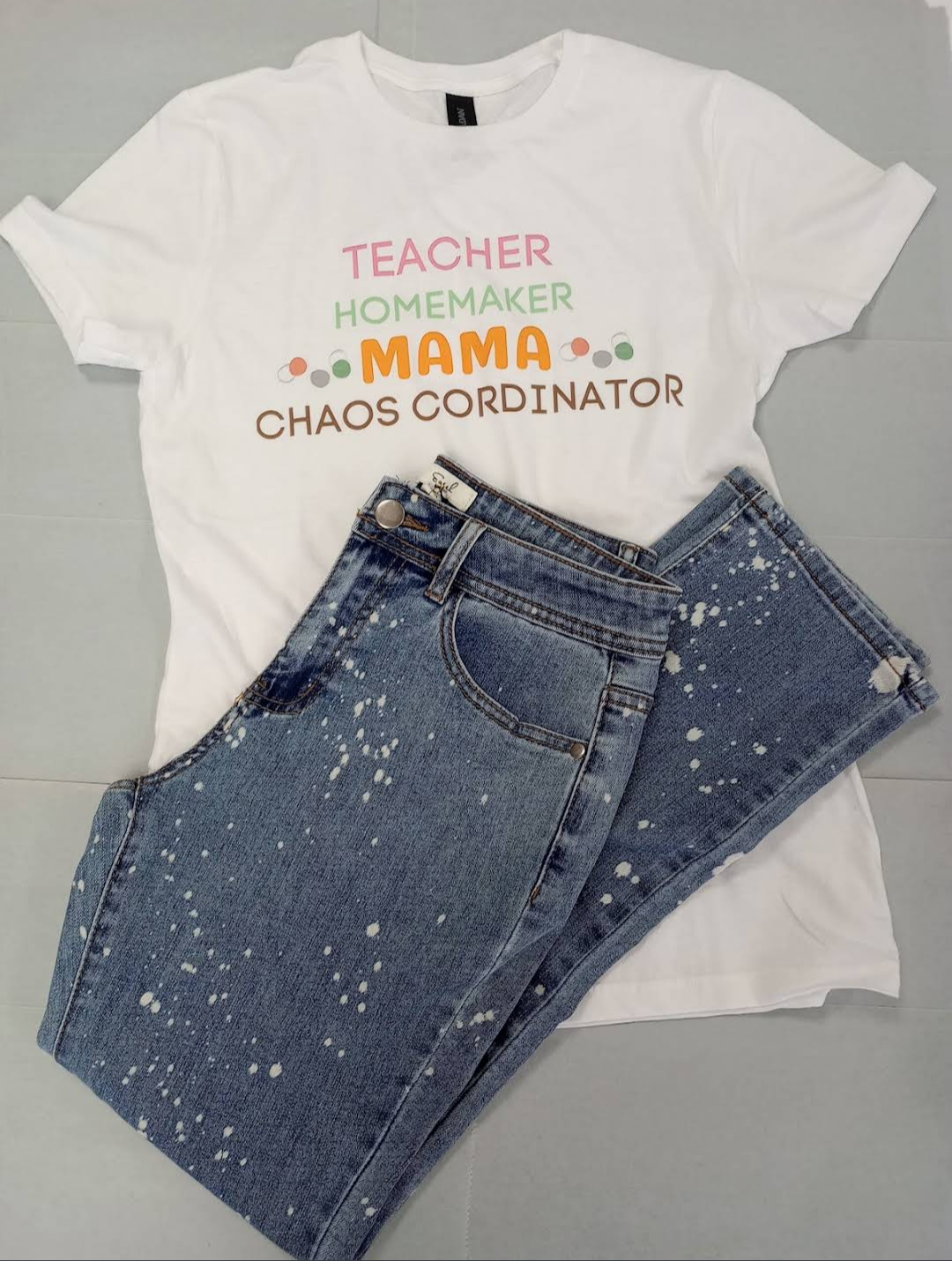 Teacher, homemaker, mama, chaos coordinator, soft white tee, T-shirt 