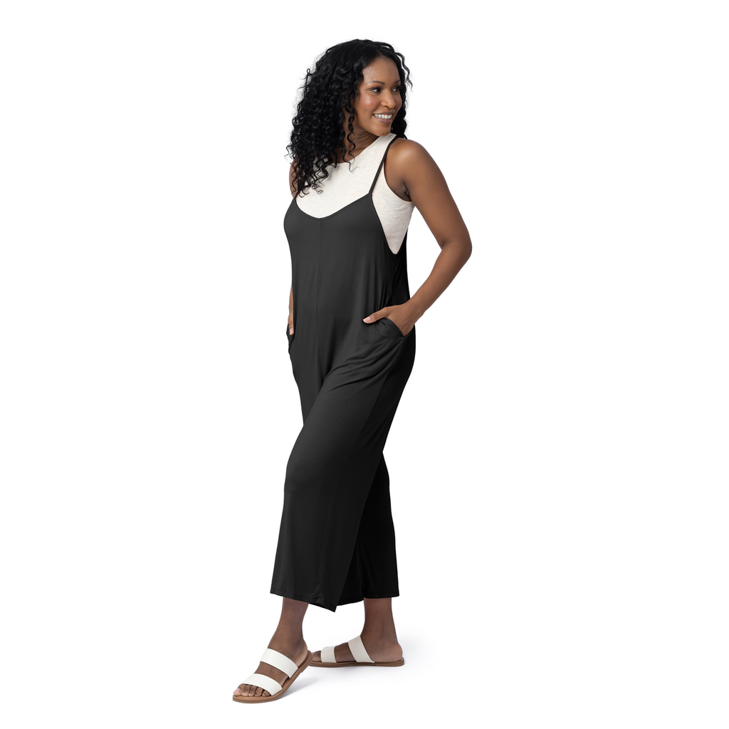 Charlie Maternity & Nursing Romper: Black