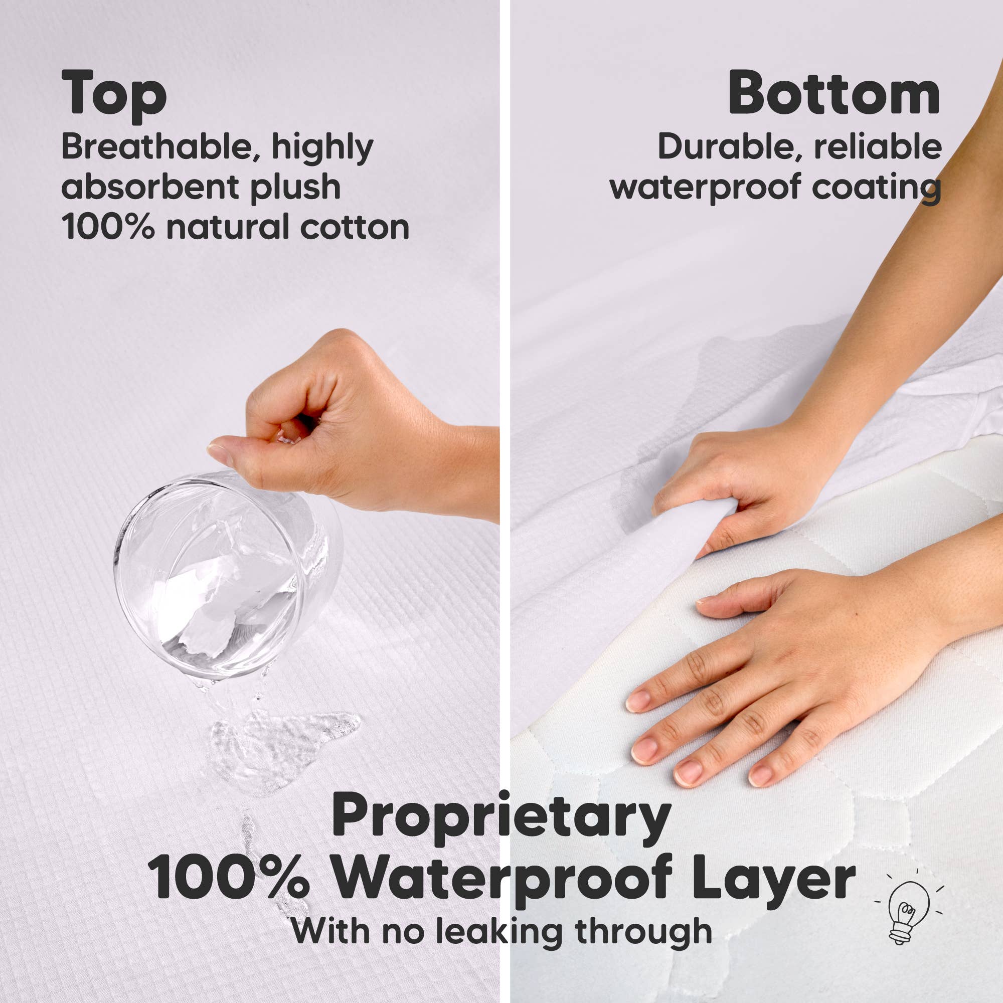 2-pk Quin Protect+ Waterproof Crib Mattress Protector Cover: Thistle