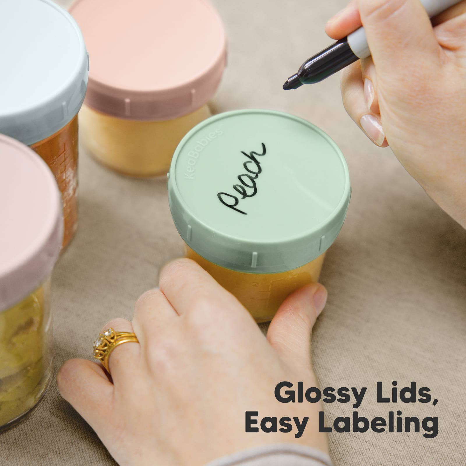 8pk Prep Baby Food Storage Containers, Leak-Proof Food Jars: Musk Dusk
