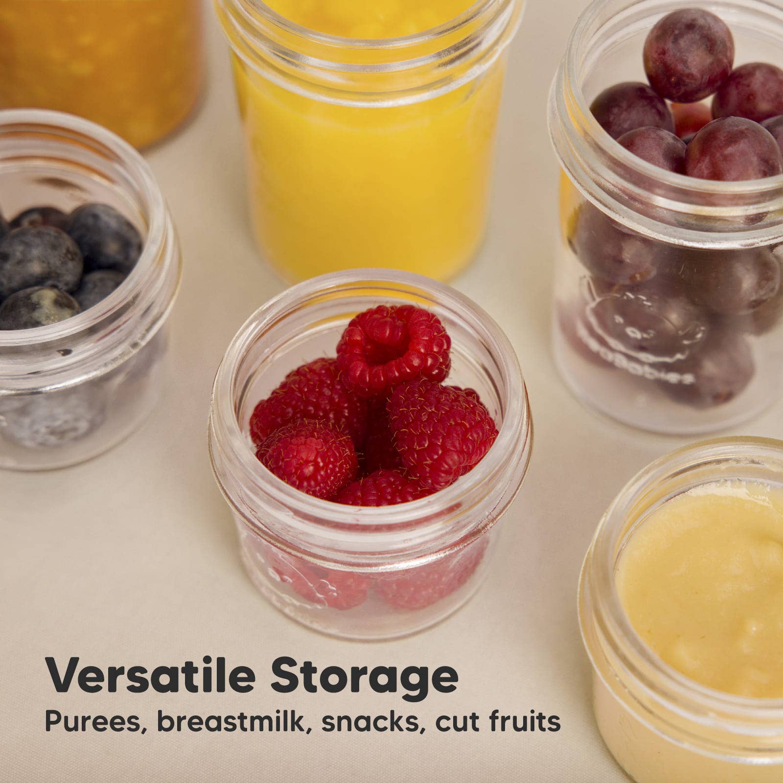 8pk Prep Baby Food Storage Containers, Leak-Proof Food Jars: Musk Dusk