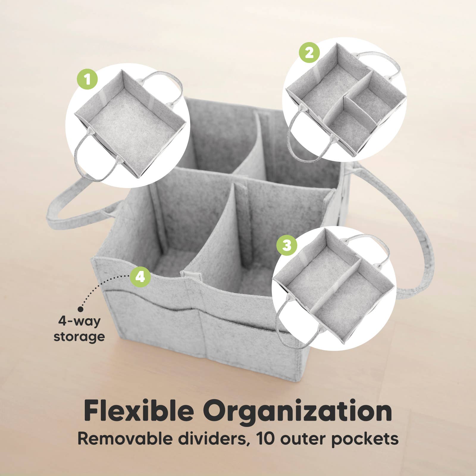 Original Baby Diaper Caddy Organizer for Nursery, Storage: Classic Gray