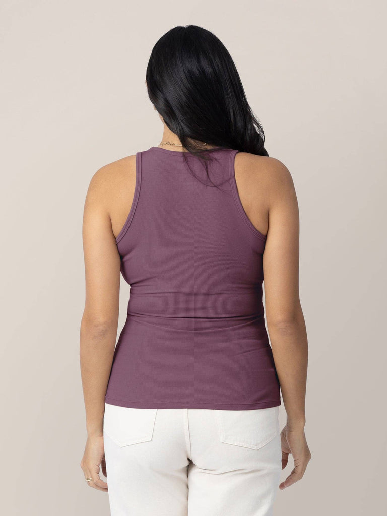 Ribbed Bamboo Racerback Nursing Tank- Twilight