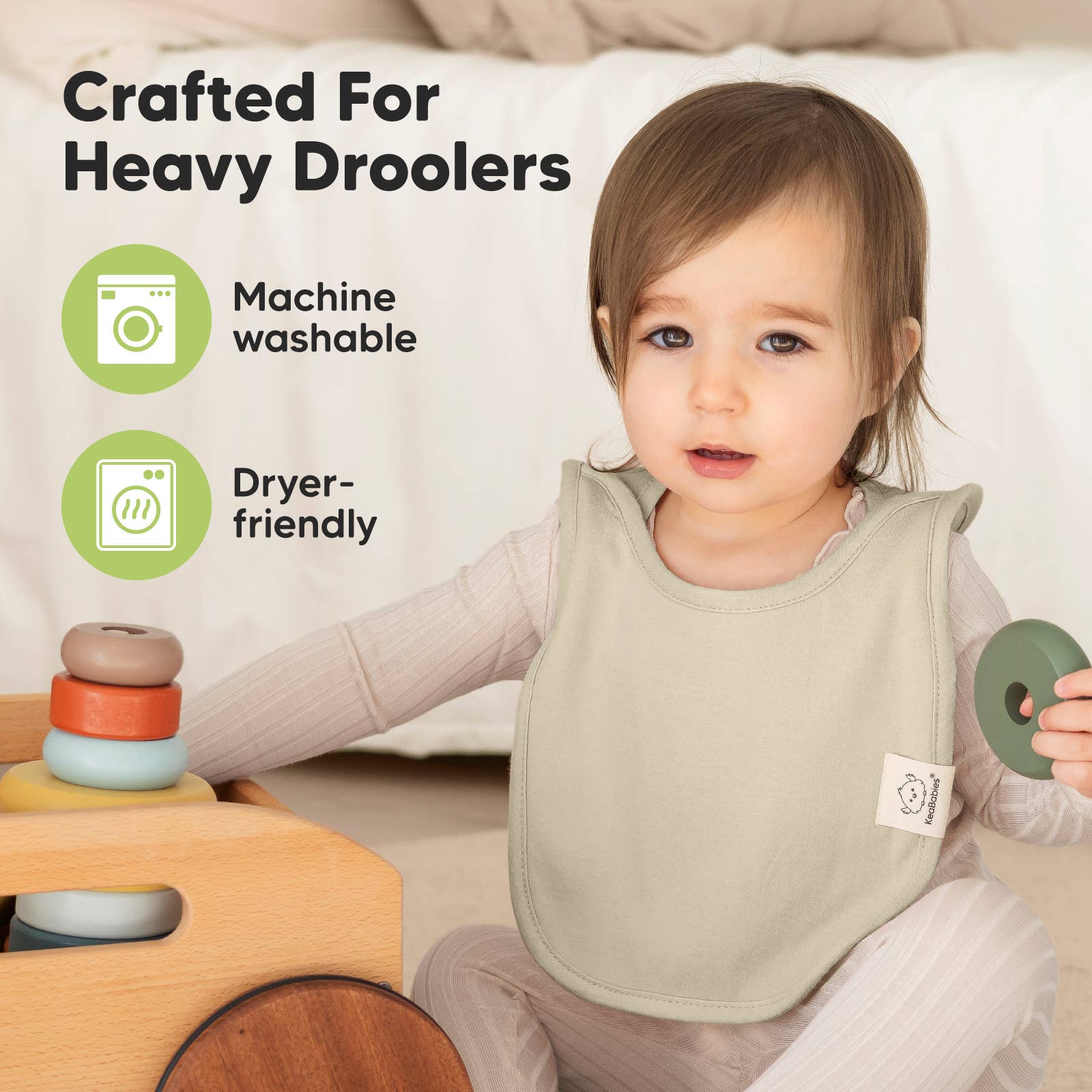 8-Pack Hallo Drool Bibs: Dahlia