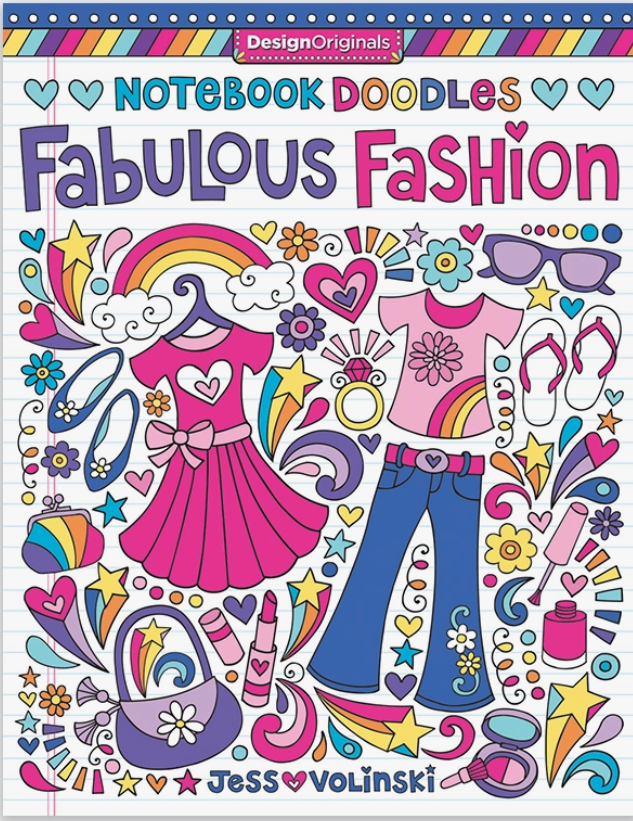 Notebook doodles, fabulous fashion, coloring book for fashionistas