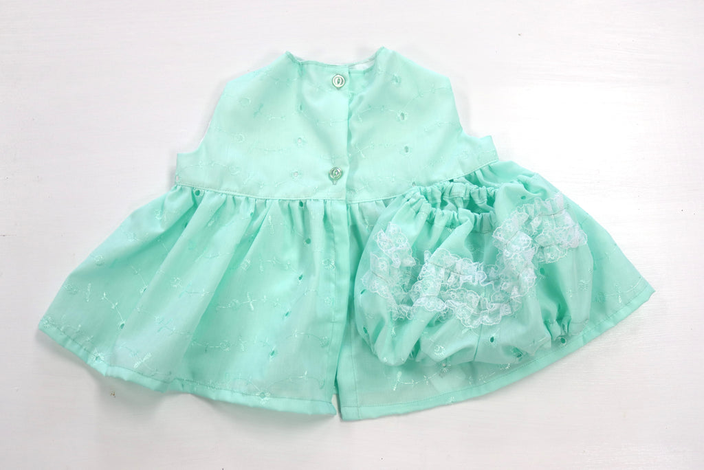 Girl Green Eyelet Summer Dress- Baby