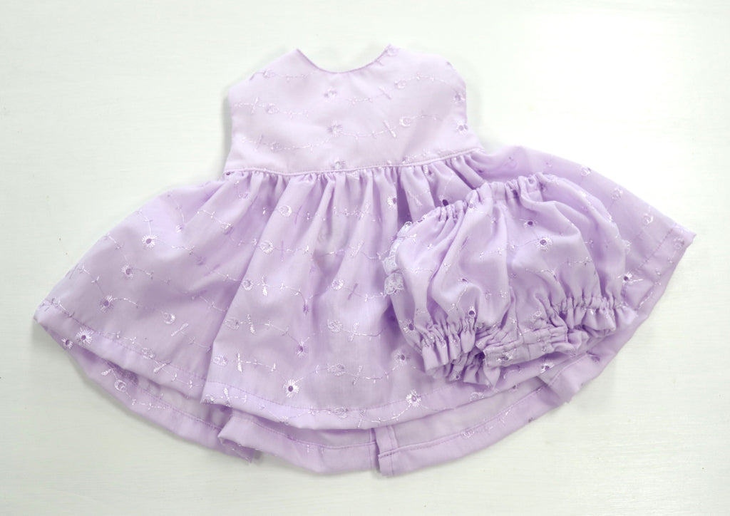 Purple eyelet dress, bloomers, diaper cover, baby girl